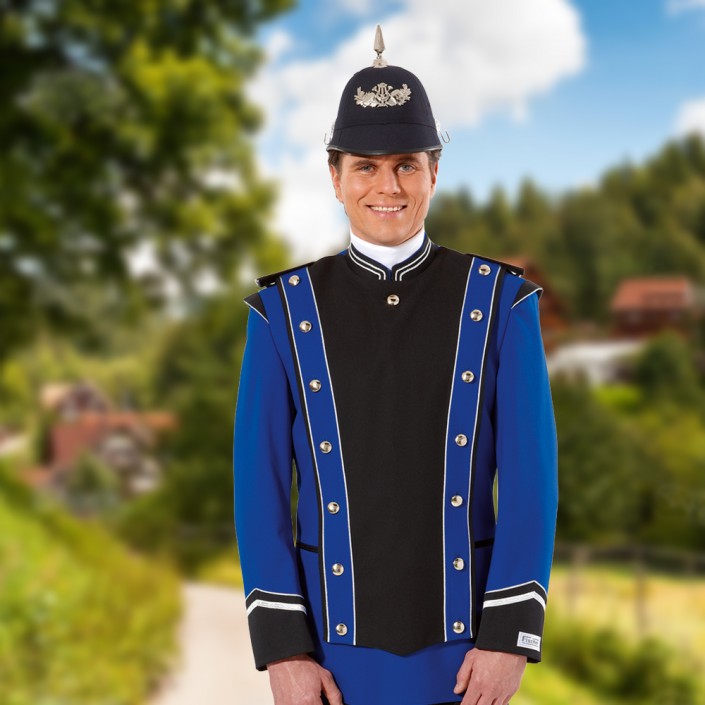 uniformjacke-mit-tschako-blau-schwarz-705x705,  Marchingband